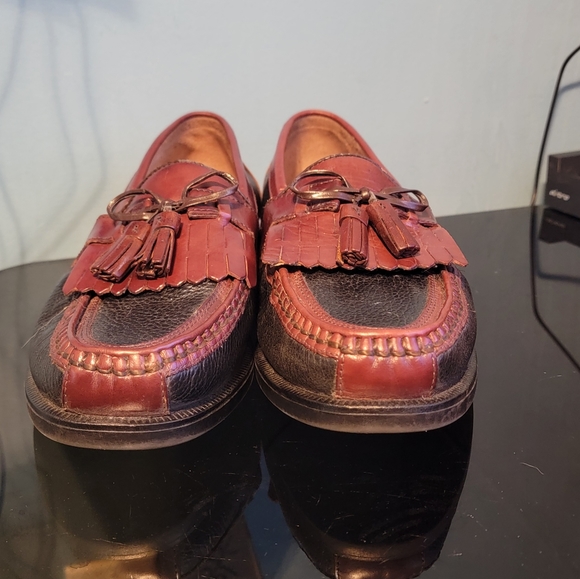 Florsheim 2 Tone Loafers Mens 10 Wide Black Brown Pre-owned - Picture 7 of 7